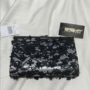 Sasha evening bag black silver NWT and perfect